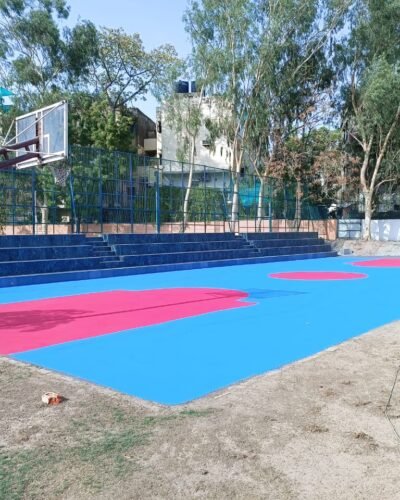 What types of floors are used on basketball courts?