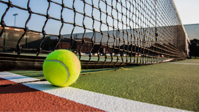 Close-up of a tennis court surface as an alternative to acrylic.